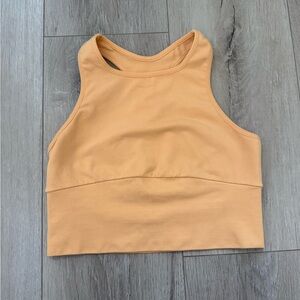 Peach Sleeveless Cropped Athletic Top